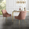 Fergo Dining Chair, Set of 2, Blush Velvet, Armless, Leg: Gold