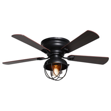 42 5 Blades  Ceiling fan in Matte Black with Remote Control