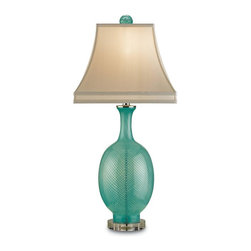 Currey & Company Artois Table Lamp in Aqua - Table Lamps