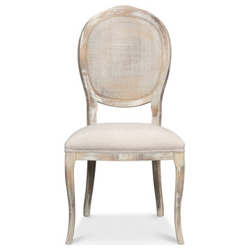 Oval Cane Back Set Chair Gray Oak Taupe