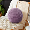 Sorra Home Purple Soft Corduroy Indoor Ball Pillow, 10" Diameter