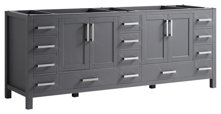Jacques 84" Dark Gray Bathroom Bath Storage Vanity Cabinet ...