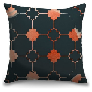 "Orange Grid" Pillow 20"x20"