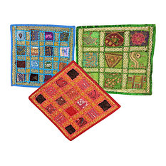 Indian Embroidered Cushion Cover Throw Embroidered Patchwork Pillows Covers