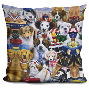 LiLiPi Robin Bulldog Decorative Accent Throw Pillow