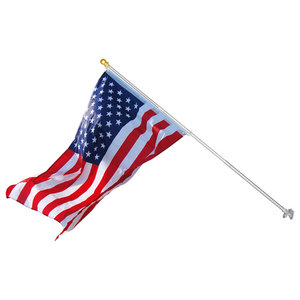 American Flag  Nylon 3 by 5-Feet US Flag Set with 5/6 feet  Spinning Flag Pole 