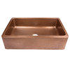 Lange Copper 32" Single Bowl Farmhouse Apron Front Undermount Kitchen Sink