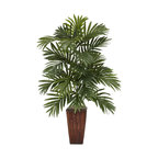 Areca Palm With Bamboo Vase Silk Plant