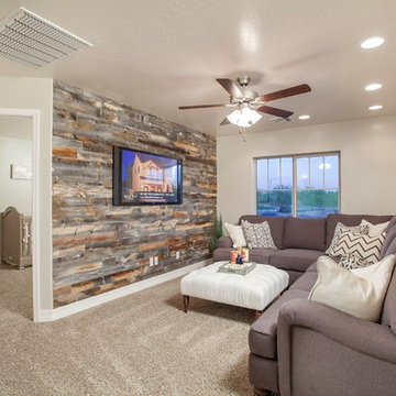 Bellago Homes Interiors - TV room with Centennial Woods' Cody Reclaimed Wood