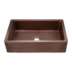 36" Copper Single Bowl Apron Farmhouse Sink - Kitchen Sinks