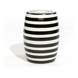 Ceramic Striped Stool - Vases