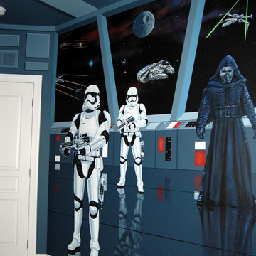 Star Wars: The Force Awakens Murals in a bedroom by Tom Taylor of Mural Art LLC