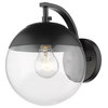 Dixon Sconce in Black with Clear Glass and Black Cap