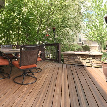 Custom deck with Corner Fire Pit
