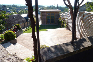Cette image montre une terrasse design.