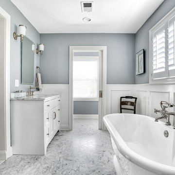 Large Bathroom with Water Closet and Pocket Door for Privacy