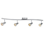 Access Lighting - Cobra LED Wall/Ceiling Semi-Flush Spotlight Bar, 4-Light, Brushed Steel Finish - Features: