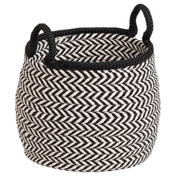 Preve Basket, White/Black 15"x15"x15"