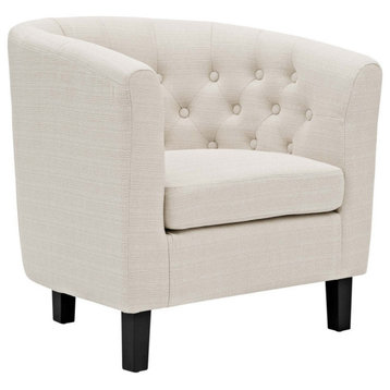 Zoey Beige Upholstered Fabric Armchair