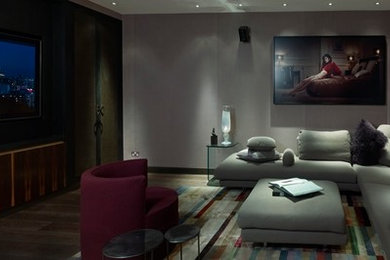 Inspiration for a classic home cinema in London.