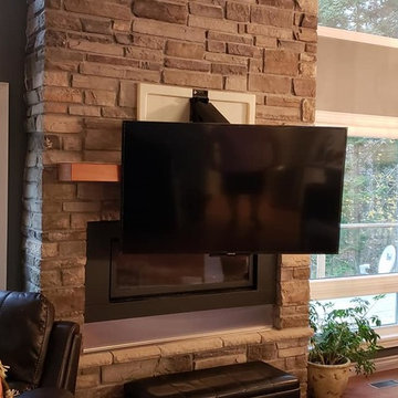Drop Down T VMount - Fireplace