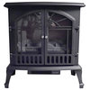 Proman Products Aspen 23 Inch Electric Wood Fireplace - Free Standing in Black