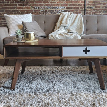 Coffee Table Plus - A solid walnut modern coffee table