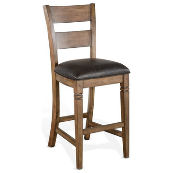 Sunny Designs Doe Valley 30" Transitional Wood Barstool in Taupe Brown