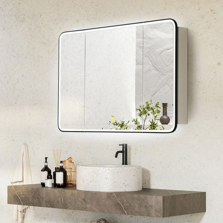 Ostaria Surface-Mount/Reccessed LED Lighted Bathroom Medicine Cabinet, 48"