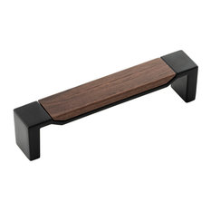 Fuse Collection Pull, 5-1/16" With Walnut, Matte Black