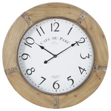 Rustic Brown Wood Wall Clock 53645
