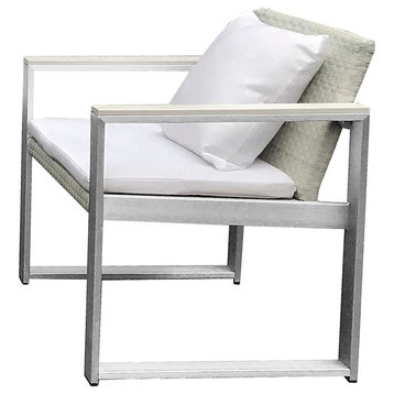 Chester Chair, Brush Frame, White Fabric