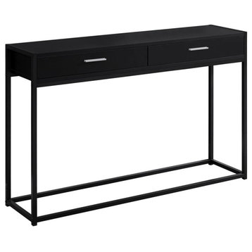 Accent Table - 48"L / Black / Black Metal Hall Console