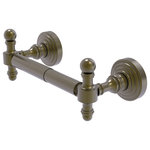 Allied Brass - Retro Wave 2 Post Toilet Tissue Holder, Antique Brass - This attractive double post toilet tissue holder from the Retro Wave Collection fits with any bathroom decor ranging from modern to traditional, and all styles in between. The posts are made from high quality brass and finished in a decorative designer finish. This beautiful toilet tissue holder is extremely attractive, very rugged, and highly functional. The holder comes with the toilet tissue bar and two matching posts, plus the hardware necessary to install the tissue holder in the bathroom.