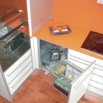 festivAL series, Bright Orange, sleek white and lots of storage