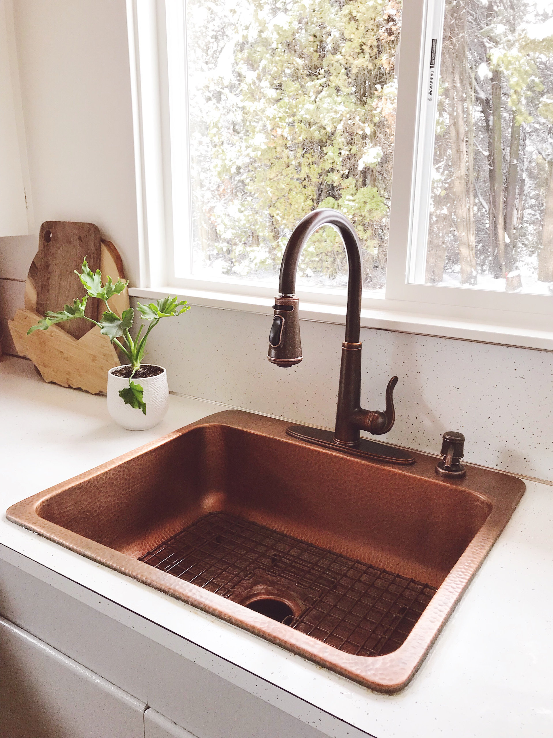 Angelico Copper 25" Single Bowl Drop-In Kitchen Sink With 4 Holes