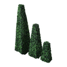 3 Artificial 14"-39" Boxwood Pyramid Topiary Fake Plant In/Outdoor Garden Decor