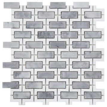 Mosaics Marble Tile Hollow Brick Pattern Floors Walls, Gray