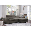 Lexicon Ferriday Microfiber Sectional Sofa with Pull Out Bed in Taupe