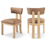 Meridian Furniture - Lavrin Upholstered Dining Side Chair, Cognac, Vegan Leather, Natural, Set of 2 - Indulge in the allure of the Cognac Lavrin Dining Side Chair by Meridian Furniture. Its captivating design and luxurious Cognac elevate any space with effortless elegance. Crafted with precision and durability in mind, this stunning piece becomes the focal point of gatherings, fostering moments of connection and warmth. Embrace sophistication and style with the Lavrin Dining Side Chair, a testament to exquisite taste and timeless beauty.