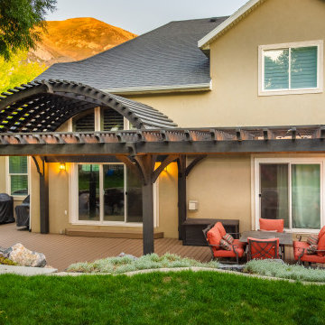 Cedar Hills, UT Barrel Roof Pergola w/Custom Contoured Deck