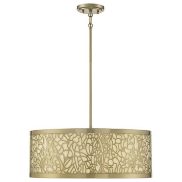 New Haven 4-Light New Burnished Brass Pendant