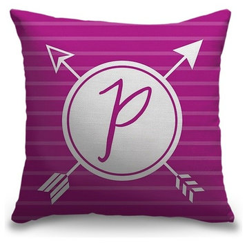"Letter P - Arrows" Pillow 18"x18"