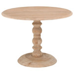 Essentials For Living - Essentials For Living Bella Antique Chelsea 42" Dining Table, Gray - Transitional style 42" dining table featuring a turned wood pedestal base made with solid pine, and a round top made with Pine Veneer.