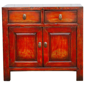 Cherry Red Painted Buffet Cabinet