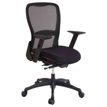 Mesh Adjustable Desk Chair With Wheels, Black