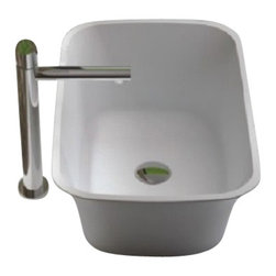 ADM Bathroom Design - ADM Rectangular Countertop Vessel Sink, White, 23" - Bathroom Sinks
