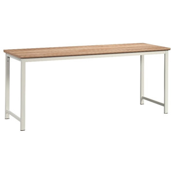 Sauder Bergen Circle Engineered Wood Table Desk in Kiln Acacia/Brown