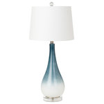 Lux Lighting - Serenity 30.5" Blue/ White Glass Table Lamp, Set of 2 - Introducing the 30.5-Inch Coastal Blue/White Glass Table Lamp, a stunning embodiment of seaside charm and elegance. This lamp not only illuminates your space but also transports you to the tranquil shores with its captivating design.
