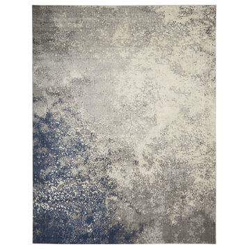 Nourison Passion 9' x 12' Charcoal Ivory Modern Indoor Area Rug